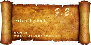 Fulea Egbert névjegykártya